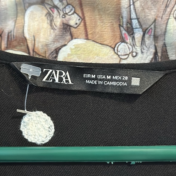 2️⃣ for $20 ZARA M 3D Pompom Polka Dots Black & White V Neck Long Sleeves Dress - Picture 6 of 9